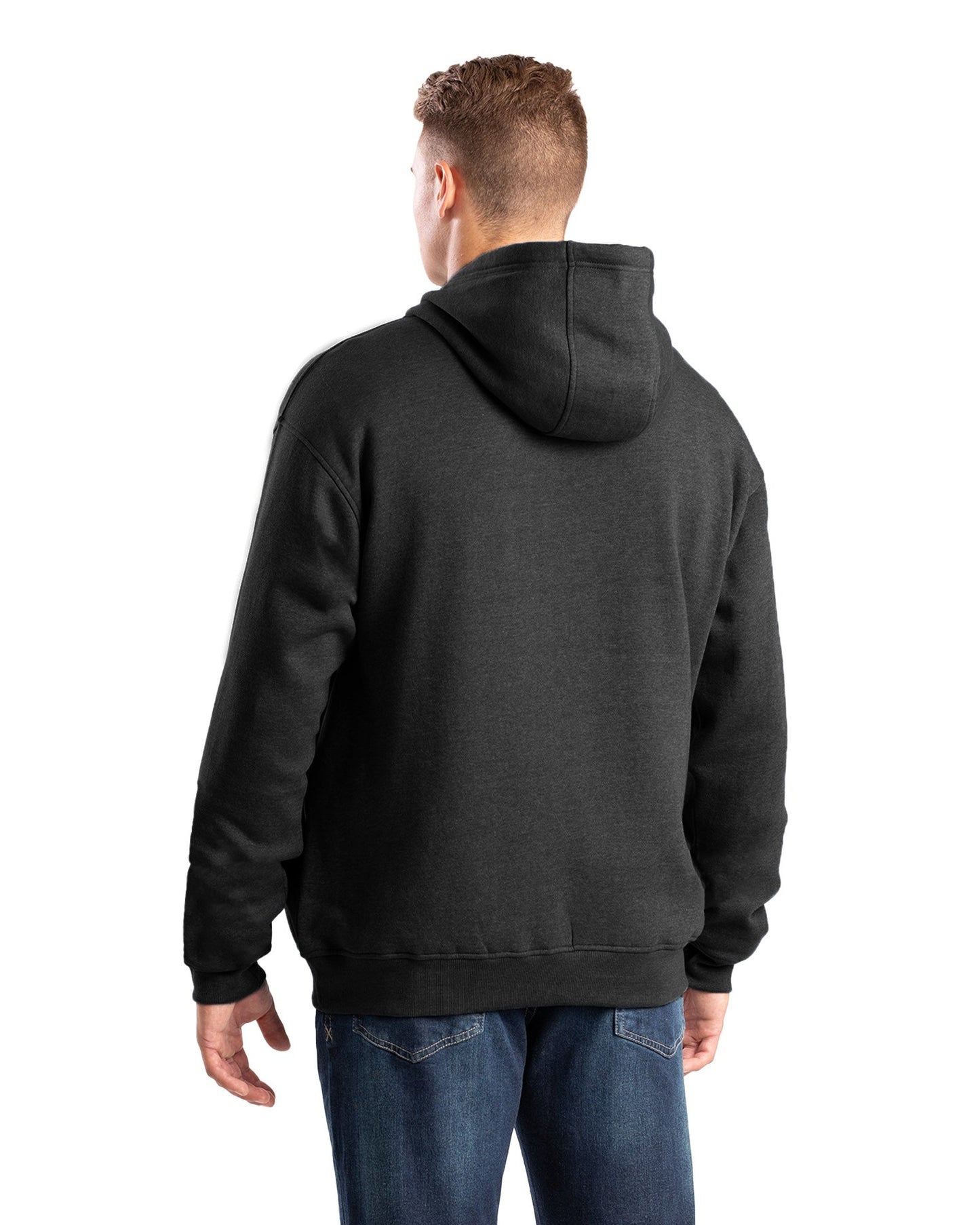 Men's Zippered Pocket Hooded Pullover Sweatshirt