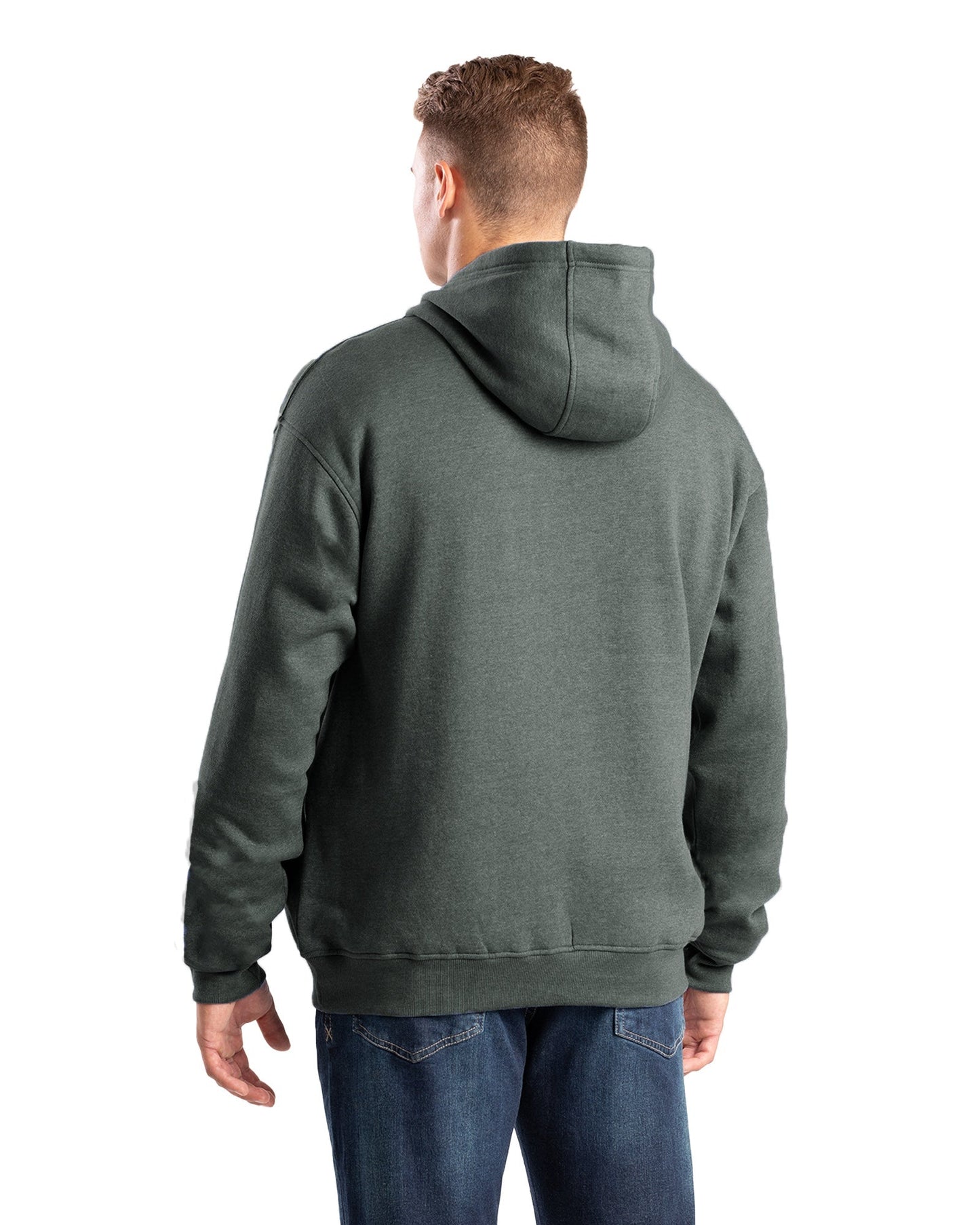Men's Zippered Pocket Hooded Pullover Sweatshirt