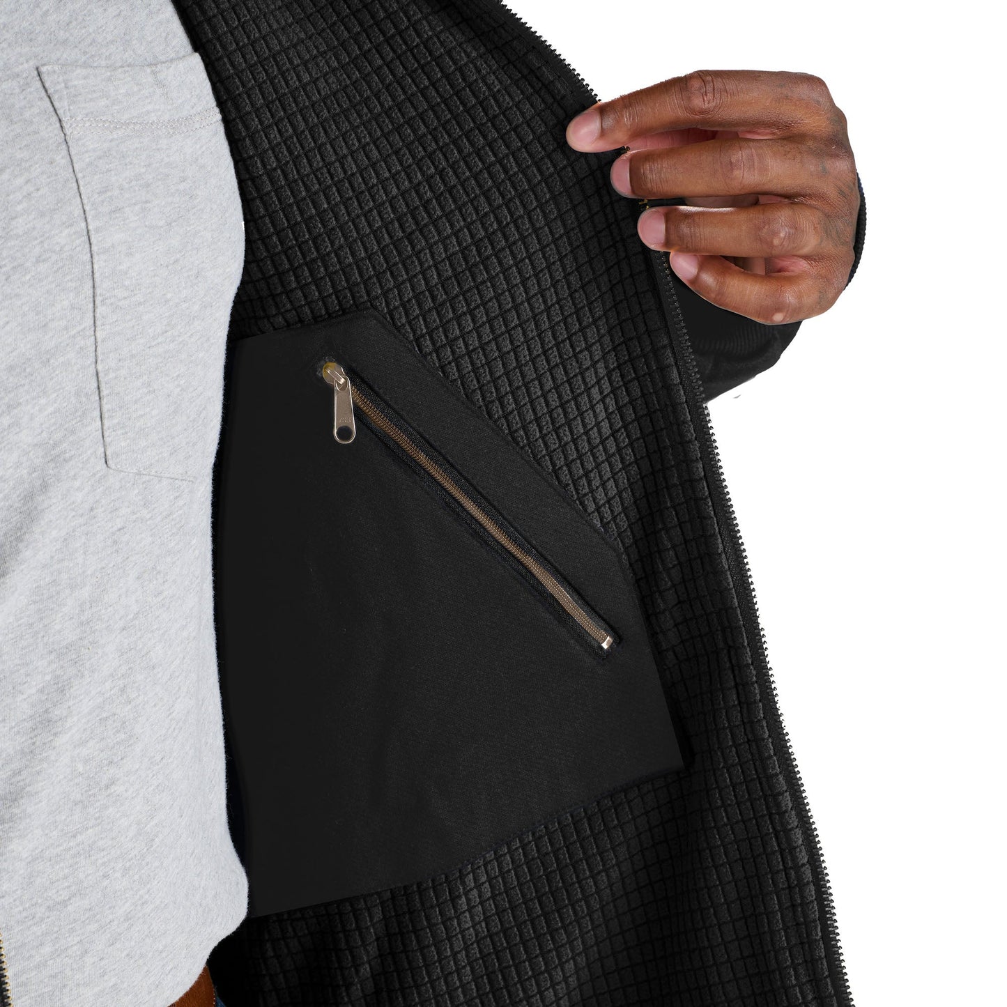 Heritage Grid Fleece-Lined Full-Zip Hooded Sweatshirt