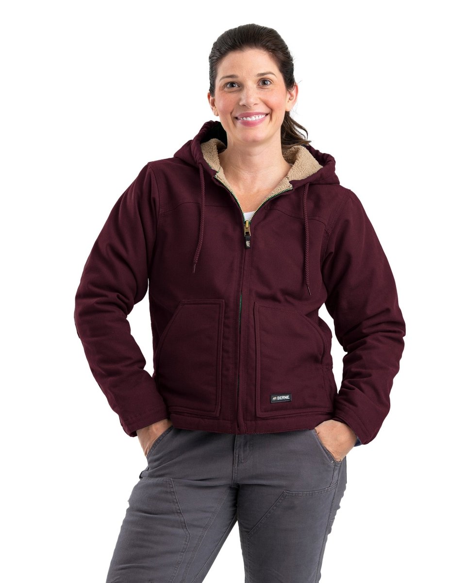 Women's Sherpa-Lined Duck Hooded Jacket - Berne Apparel