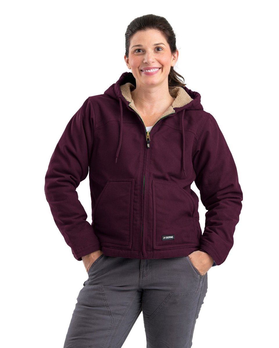 Women's Sherpa-Lined Duck Hooded Jacket - Berne Apparel