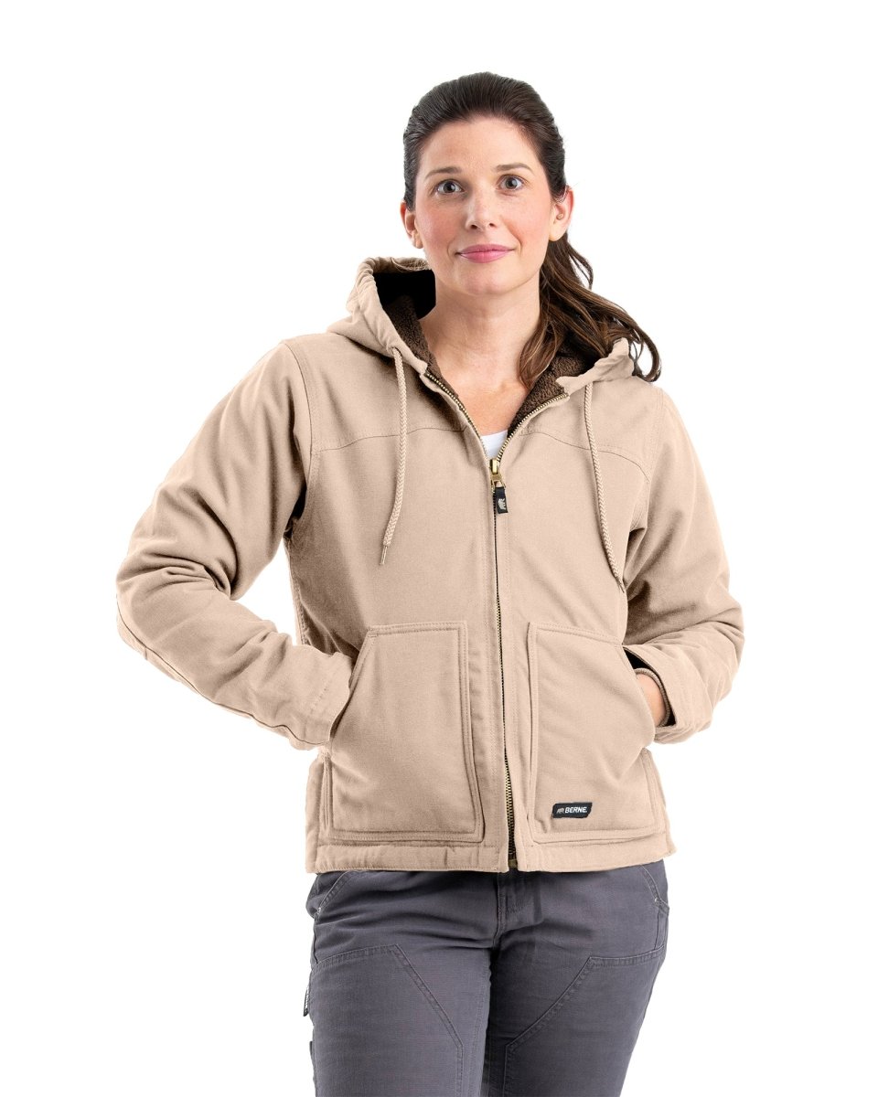 Women's Sherpa-Lined Duck Hooded Jacket - Berne Apparel