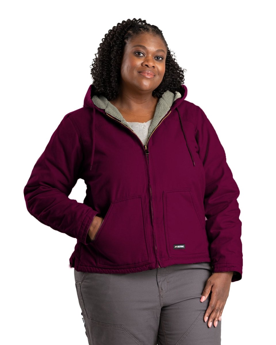 Women's Sherpa-Lined Duck Hooded Jacket - Berne Apparel