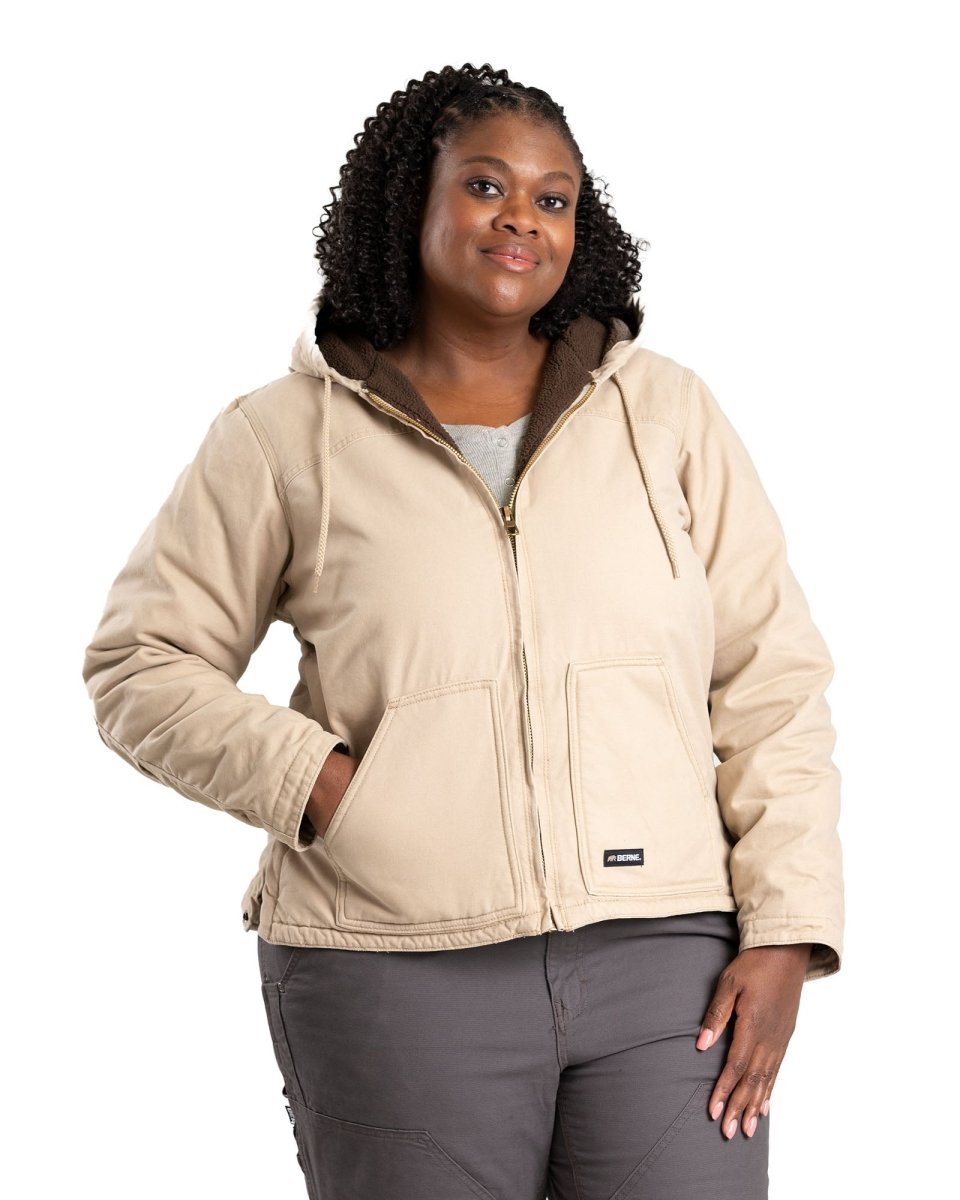 Women's Sherpa-Lined Duck Hooded Jacket - Berne Apparel