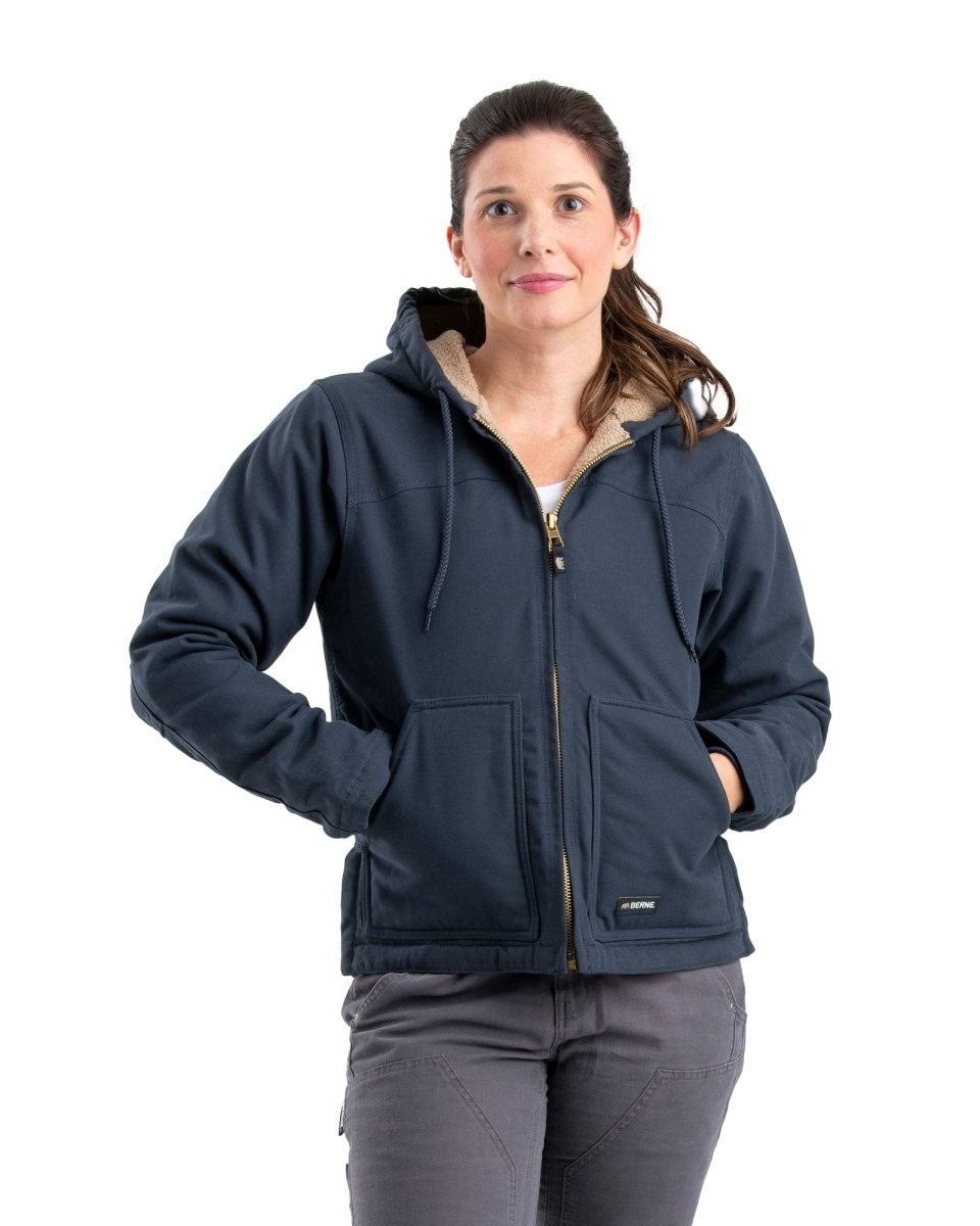 Women's Sherpa-Lined Duck Hooded Jacket - Berne Apparel