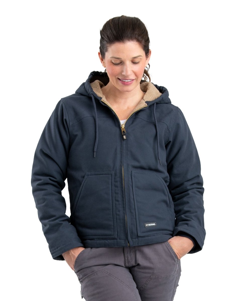 Women's Sherpa-Lined Duck Hooded Jacket - Berne Apparel