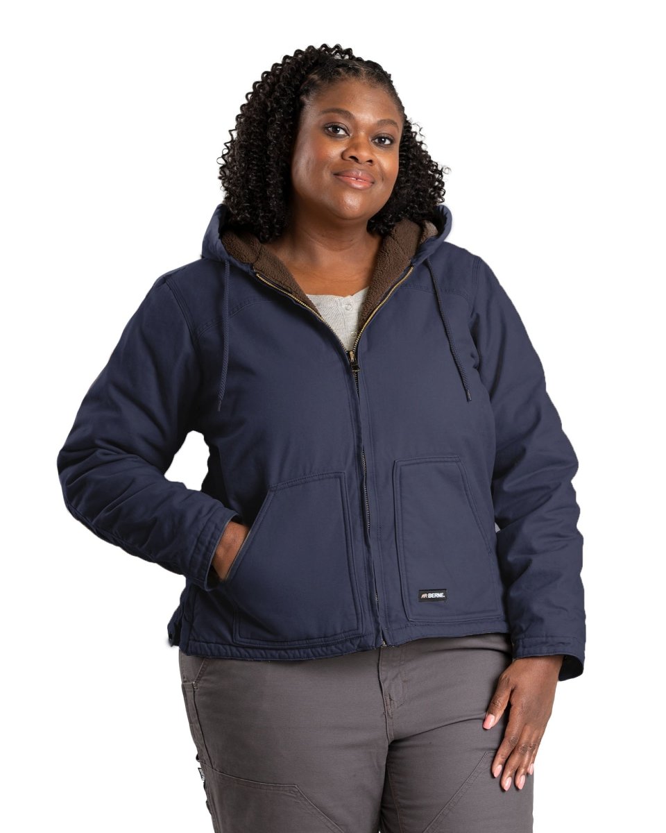 Women's Sherpa-Lined Duck Hooded Jacket - Berne Apparel