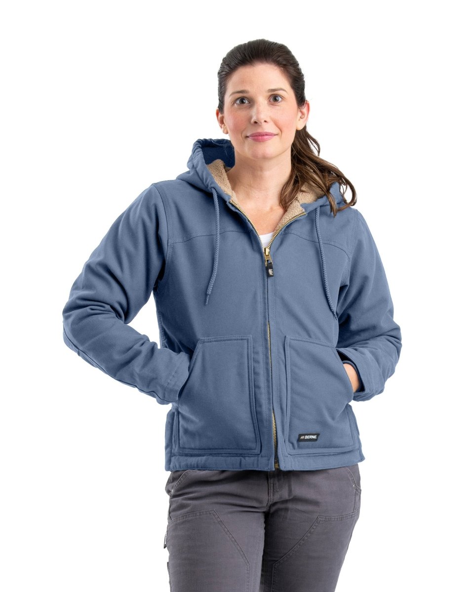 Women's Sherpa-Lined Duck Hooded Jacket - Berne Apparel